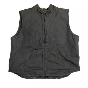 Lee Premium Select Vest Men's XLarge Sherpa Fleece Lined Zip Up Heavy Duty Grey
